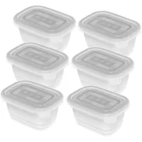 Rotho Frischhaltedose rechteckig transparent 11,2 x 7,8 x 13,2 cm 0,25 l 6-teiliges Set