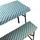 nyvi Bierbankauflagen Set 130 x 70 cm blau 3-tlg.