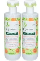 KLORANE Shampoing Démêlant - Parfum Pêche Shampooing 2x500 ml