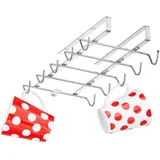 Relaxdays Tassenhalter Schrankeinsatz 14 x 6 x 28 cm Silber