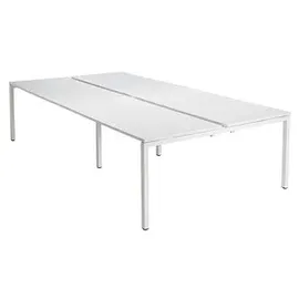 Paperflow easyDesk Doppelschreibtisch weiß rechteckig, 4-Fuß-Gestell weiß 240,0 x 166,0 cm