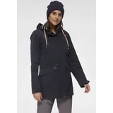 POLARINO Funktionsparka POLARINO, Damen, Gr. 42, blau (marine), Web, Obermaterial: 85% Polyester, 15% Baumwolle. Futter: 95% Polyester, 5% Elasthan.