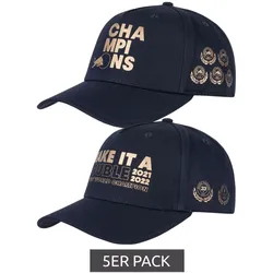 5er Pack Oracle Red Bull Racing x Verstappen FW 2022 Champions Meisterschafts-Cap ""Make it a double"" oder ""Champions"" Navy - 