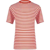 Thetru Herren Ringelshirt kurzarm rot-weiss – alltagstauglich (L)