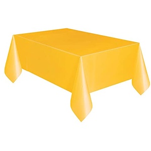 WOOOOZY NEU Stabile Mehrweg-Tischdecke aus Kunststoff, Größe: ca. 137 x 274 cm, Farbe: Sonnenblumengelb