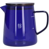 500ml Glas Kaffeekanne und Teekanne mit Griff und Deckel für Restaurant und Café (Blau)