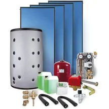 Sunex Solaranlage Paket SX2.51 15,06m2 Flachkollektor Frischwasserspeicher 1000l Heizung