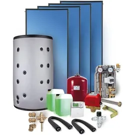Sunex Solaranlage Paket SX2.51 15,06m2 Flachkollektor Frischwasserspeicher 1000l Heizung