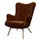 lookway Relaxsessel gepolstert 80 x 105 x 86 cm Braun/Orange