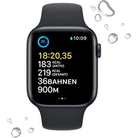 Apple Watch SE 2022 GPS + Cellular 44 mm Aluminiumgehäuse mitternacht, Sportarmband mitternacht