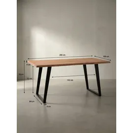 KADIMA DESIGN Executive Desk 200 x 76 x 100 cm goldbraun-schwarz