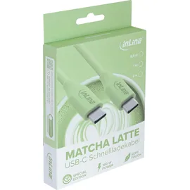 InLine USB C Kabel 100W für iPhone Air 17 Pro 16 15 iPad Galaxy S23 Pixel Tablets Matcha Latte