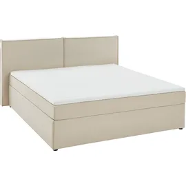 Atlantic Home Collection Boxbett "NIKITA", beige (cremeweiß), B:161cm L:209cm, ATLANTIC HOME COLLECTION, Komplettbetten, bodentiefes Bett, wahlweise mit Matratze und Topper