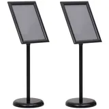 vidaXL A3 Podest Plakatständer 2 Stück Schwarzes Aluminiumlegierung