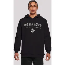 Kapuzenpullover F4NT4STIC "Go Baltic", Herren, Gr. 5XL, schwarz, Obermaterial: 65% Baumwolle, 35% Polyester, casual, slim fit, Langarm, Pullover, Print