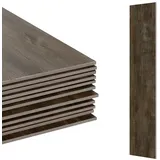 Relaxdays PVC Bodenbelag selbstklebend, Holzoptik, dunkelbraun