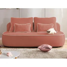 S-Style Kindersofa Vero 210 x 90 x 98 cm Buche/Birke rosa