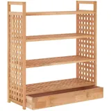vidaXL Schuhregal 70 x 81 x 27 cm mit Schublade Nussbaum braun