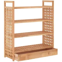 vidaXL Schuhregal 70 x 81 x 27 cm mit Schublade Nussbaum braun