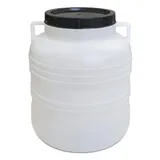 plasteo plasteo® 30 Liter Weithalsfass mit Deckel und Griffen, Lebensmittelecht und BPA-Frei Futtertonne naturfarben Universalfass - Blau