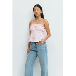 Gina Tricot - Lace bandeau top - bandeau tops - Rosa - L - Dame - Rosa - L