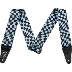 Fender Wavy Checkerboard Polyester Strap 2" Blue