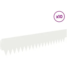 vidaXL Raseneinfassung 103 x 20 cm Weiß/Metall