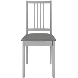 vidaXL Esszimmerstühle mit Polstern 4 Stk. Grau Massivholz