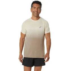 ASICS Herren T-Shirt SEAMLESS SS TOP, OATMEAL/MOONROCK, XS