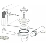 Villeroy & Boch Villeroy und Boch Ablaufgarnitur Edelstahl verchromt