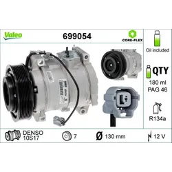 VALEO Kompressor, Klimaanlage NEW ORIGINAL PART 12V für HONDA 38810-RBA-006 38810RBA006 699054