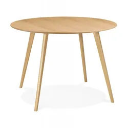 Runder Esstisch aus Eichenholz | Küchentisch AMY mit natürlichem Finish | Holztisch mit elegantem Design | Skandinavischer Stil | Kadima Design