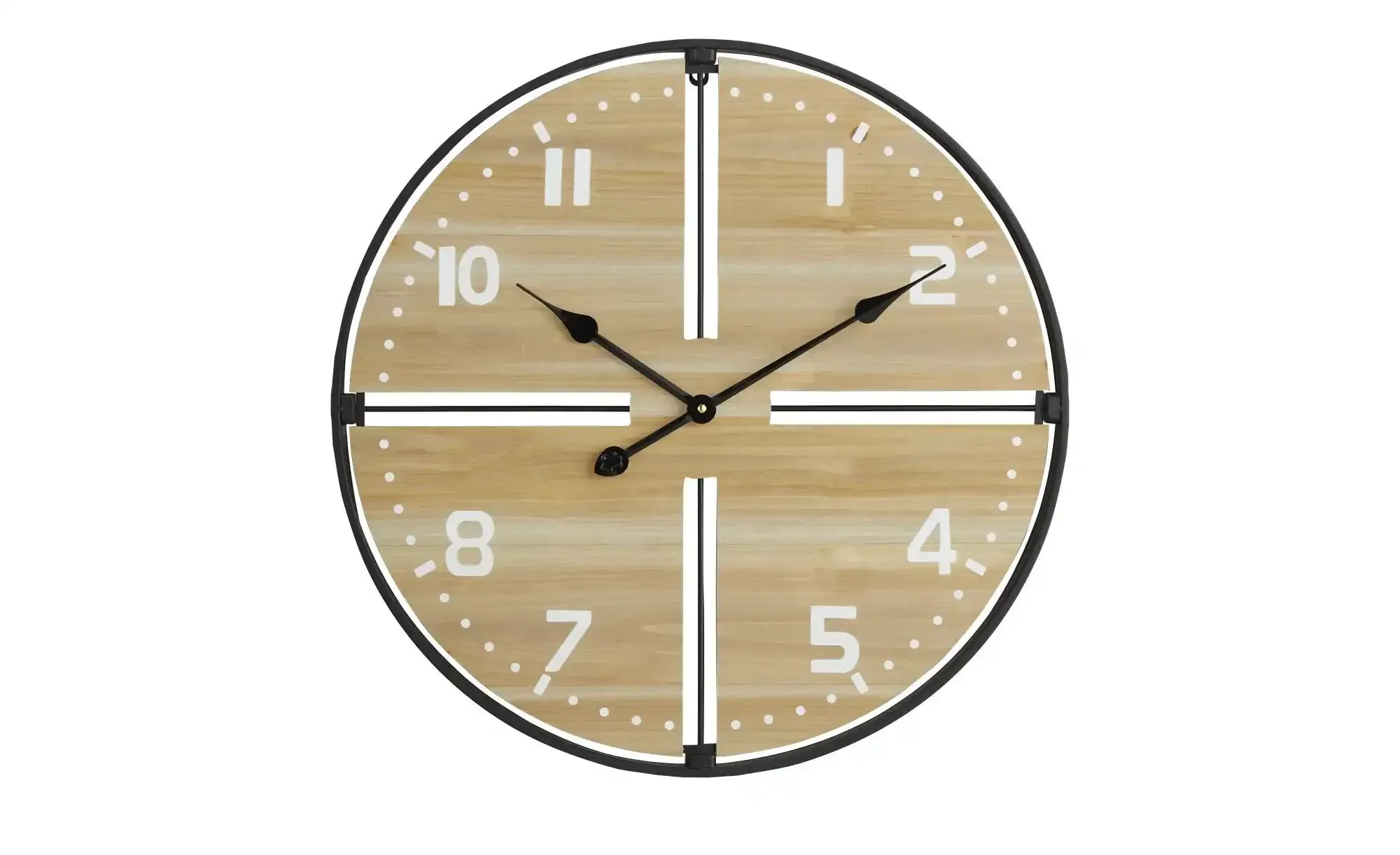 Wanduhr   , holzfarben , Metall,MDF , Maße (cm): B: 60 H: 60 T: 4.5
