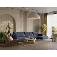 Fun Möbel Ecksofa Designersofa MADISON XL Stoff Tender Way Blau Ottomane Rechts - Blau