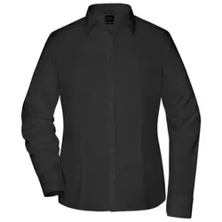 Damenbluse Langarm Slim Fit JN645, schwarz, Größe XXL - schwarz - XXL