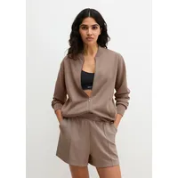 Marc O'Polo Regular Fit Sweatjacke mit Modal-Anteil, Taupe, L