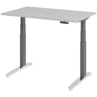 Bümö Schreibtisch Grau, Graphit, Nachbildung, Rechteckig, 120x74x80 cm, FSC