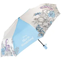 Grupo Erik Taschen Regenschirm Automatik Disney Alice im Wunderland Regenschirm Klein - Regenschirm Kinder und Erwachsene - Taschenschirm Automatik Offizieller Disney Merch Blau