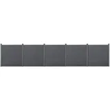 [neu.holz] Lamellenzaun 879 x 183 cm Grau/WPC