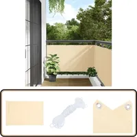 Balkon-Sichtschutz Creme 800x120 cm pvc - Balkon Sichtschutz - pvc Sichtschutz - Sonnenschutz Balkon - Windschutz Balkon - Privatsphäre Schutz