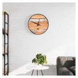 vidaXL Wanduhr Braun Ø35 cm Eisen und Olivenholz vidaXL