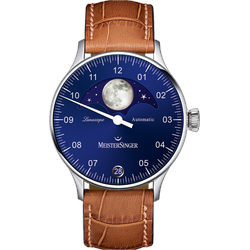 Meistersinger Klassik Plus Lunascope LS908 - blau,cognac - 40mm