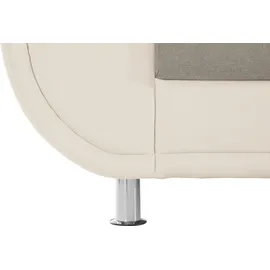 TRENDMANUFAKTUR Ecksofa "Rondo 3, zeitlos und modern, im Materialmix, L-Form", beige (beige, tan), B:267cm H:85cm T:247cm, Luxus-Microfaser ALCAZAR;Struktur fein;Kunstleder SOFTLUX / Struktur (77% Polyester; 23% Polyacryl), Sofas, Ecksofa, wahlweise Federkern für hohen 