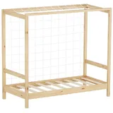 ML-Design Kinderbett Fußballtor 70 x 140 cm Kiefer naturbelassen beige