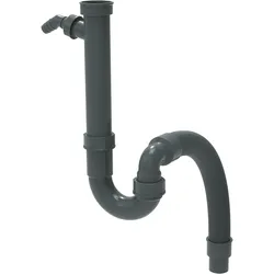 KIRCHHOFF ECO SAVE Flex Siphon Küchenspüle, Abfluss für Spüle Küche aus recyceltem Kunststoff, mit Anschluss für Geschirrspüler