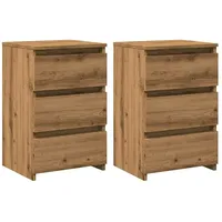 VidaXL Nachttische 2 Stk. Artisan-Eiche 40x35x62,5 cm Holzwerkstoff