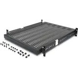 Startech StarTech.com 2HE ausziehbarer Rack-Fachboden belüftet - 22.7kg - 19 Serverschrank Rack-Shelf - Schwarz - Rack - Regal - 1U - 48.3 cm (19")