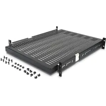 Startech StarTech.com 2HE ausziehbarer Rack-Fachboden belüftet - 22.7kg - 19 Serverschrank Rack-Shelf - Schwarz - Rack - Regal - 1U - 48.3 cm (19")