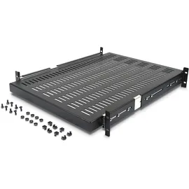 Startech StarTech.com 2HE ausziehbarer Rack-Fachboden belüftet - 22.7kg - 19 Serverschrank Rack-Shelf - Schwarz - Rack - Regal - 1U - 48.3 cm (19")