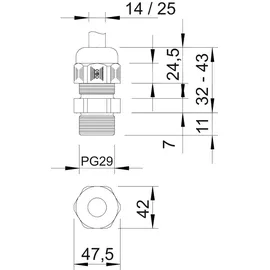 OBO Bettermann Verschraubung V-TEC PG29 LGR